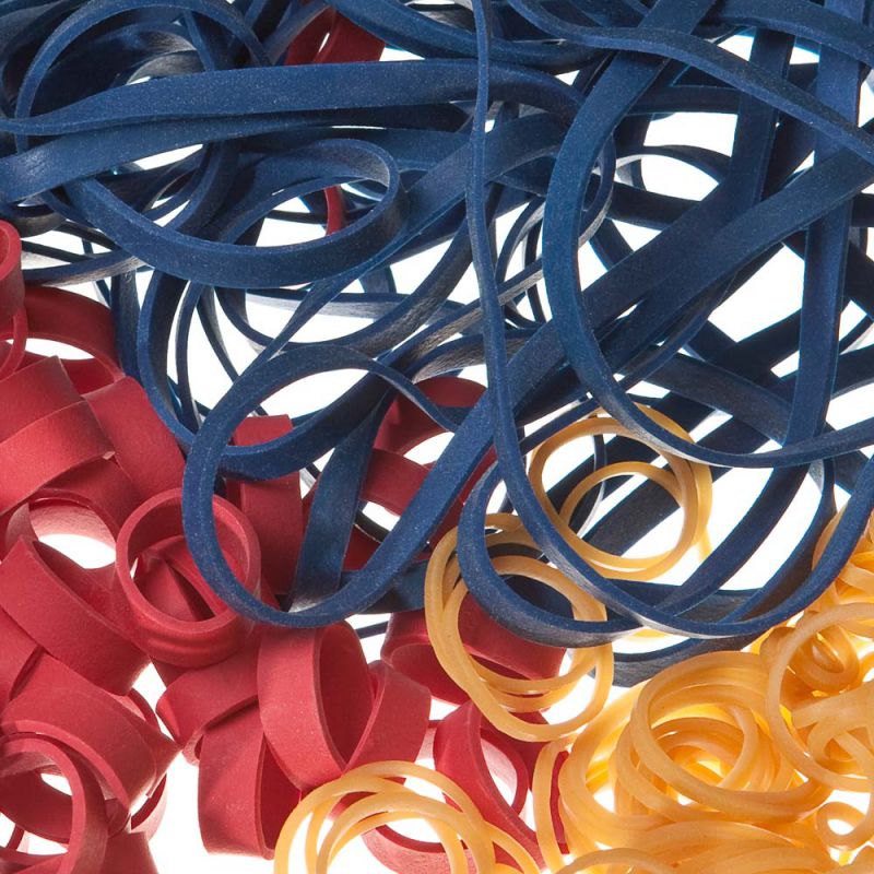 Natural Rubber Bands, colored